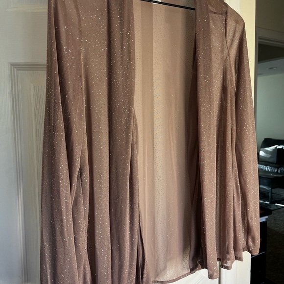 MSK Women’s Cardigan jacket Rose with Stretchy Bling Open Front size small - Picture 4 of 5